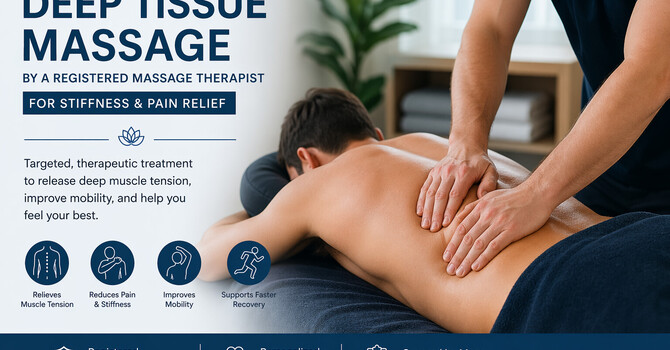 Deep Tissue Massage by a Registered Massage Therapist for Stiffness & Pain Relief